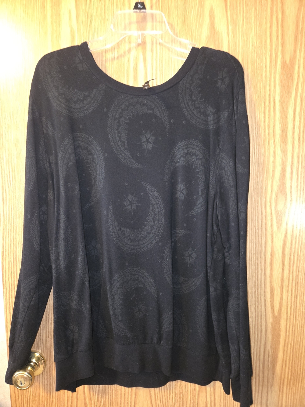 torrid Black Paisley-Print Long Sleeve Sweatshirt